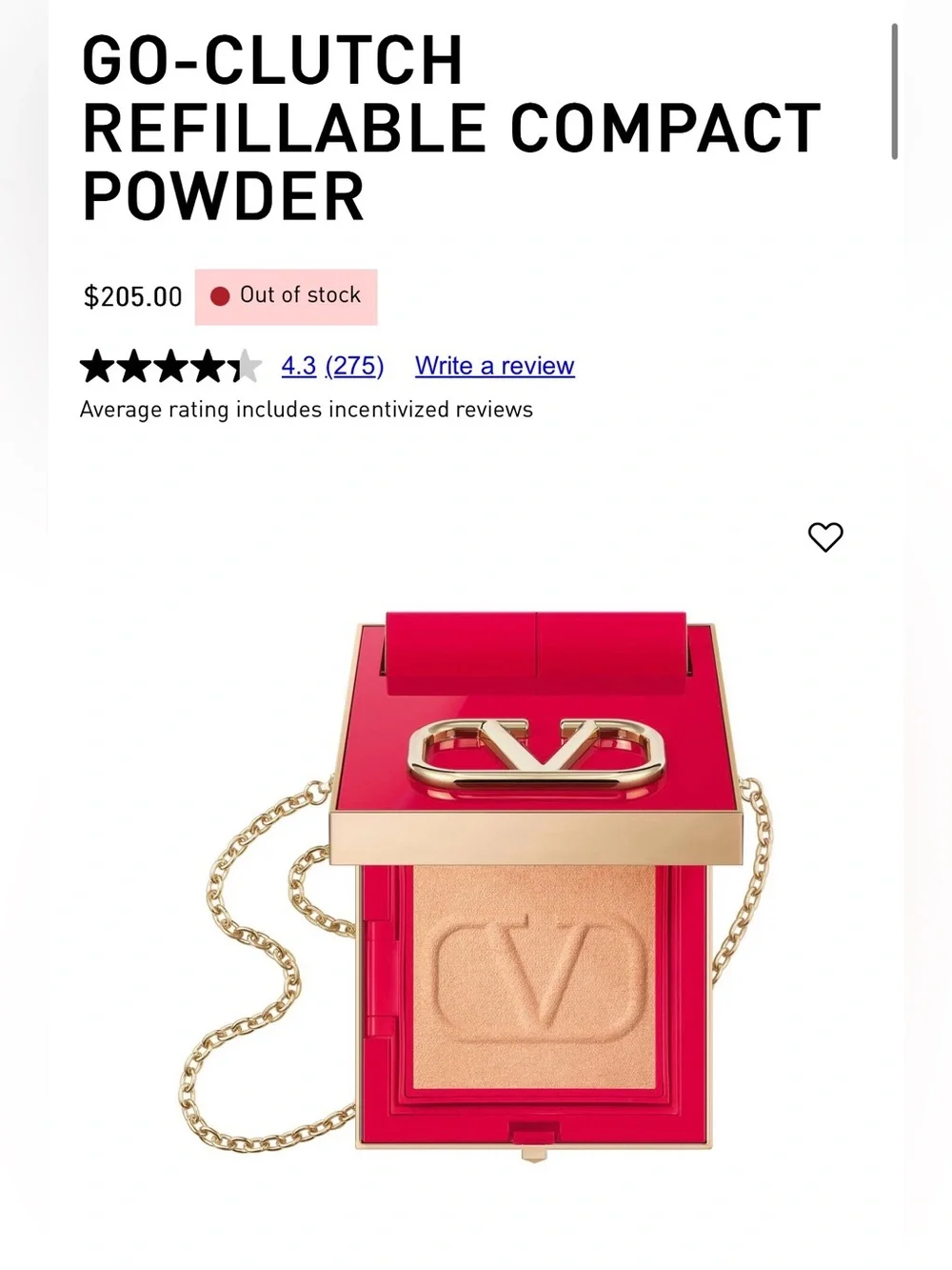 Valentino Go-Clutch On-The-Move Perfecting Powder in Red
